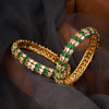 gold green white American diamond bangles.