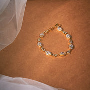 Stylish gold & A.D white stone bracelet