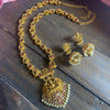 Matte Finish AD Parrot Mahalakshmi Long Necklace