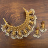 Ganesha Real Kemp Heavy Bridal CZ Choker Necklace Set